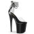 Pleaser FLAMINGO-824RS Platform Sandalettes Clear Rhinestones Black