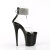 Pleaser FLAMINGO-824RS Platform Sandalettes Clear Rhinestones Black