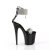 Pleaser FLAMINGO-827RS Platform Sandalettes Clear Rhinestones Black