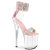 Pleaser FLAMINGO-827RS Platform Sandalettes Clear Rhinestones Silver Baby Pink