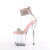Pleaser FLAMINGO-827RS Platform Sandalettes Clear Rhinestones Silver Baby Pink