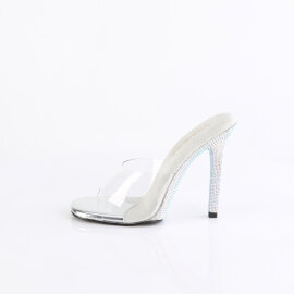Fabulicious GALA-01DM Mules Clear Rhinestones Silver