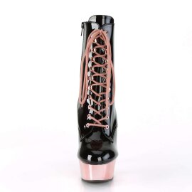 Pleaser DELIGHT-1020 Black Patent/Rose Gold Chrome EU-40...