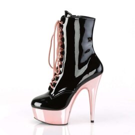 Pleaser DELIGHT-1020 Black Patent/Rose Gold Chrome EU-36 / US-6