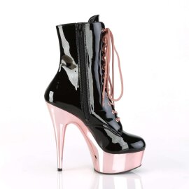 Pleaser DELIGHT-1020 Black Patent/Rose Gold Chrome EU-37 / US-7