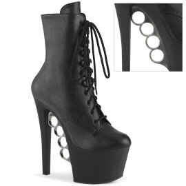 Pleaser KNUCKS-1020 Platform Ankle Boots Faux Leather Black