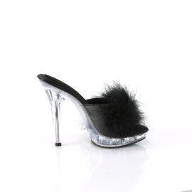 Fabulicious LIP-101-8 Mules Clear Black