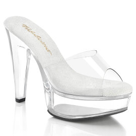 Fabulicious MARTINI-501 Platform Mules Clear