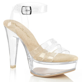 Fabulicious MARTINI-505 Platform Sandalettes Clear Beige