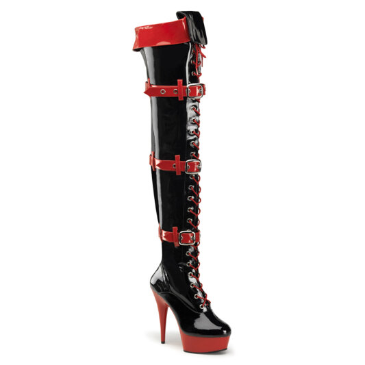 Funtasma MEDIC-3028 Platform Overknee Boots Patent Black