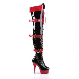 Funtasma MEDIC-3028 Platform Overknee Boots Patent Black