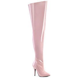 Pleaser SEDUCE-3000WC Overknee Boots Patent Baby Pink