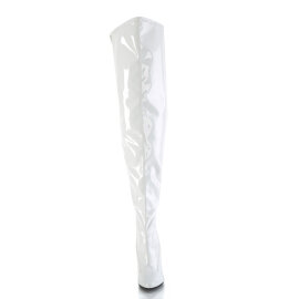 Pleaser SEDUCE-3000WC Overknee Boots Patent White