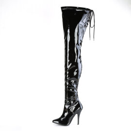 Pleaser SEDUCE-4000SLT Overknee Boots Patent Black