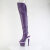 Pleaser SPECTATOR-3030 Platform Overknee Boots Faux Leather Clear Purple