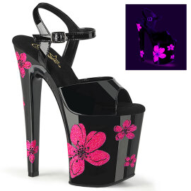 Pleaser XTREME-809HB Platform Sandalettes Patent Neon Black