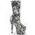 Pleaser ADORE-1002DP Platform Ankle Boots Fabric Black White EU-40 / US-10