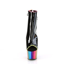 Pleaser ADORE-1018RC-02 Platform Ankle Boots Patent Chrome Black Multicolored EU-36 / US-6