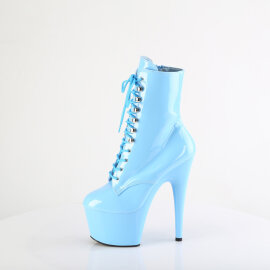 Pleaser ADORE-1020 Platform Ankle Boots Patent Blue EU-41 / US-11