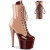 Pleaser ADORE-1020DC Platform Ankle Boots Patent Beige Burgundy EU-40 / US-10