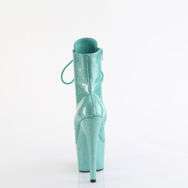 Pleaser ADORE-1020GP Platform Ankle Boots Patent Glitter Turquoise EU-36 / US-6