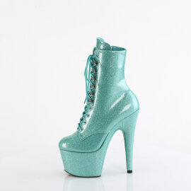 Pleaser ADORE-1020GP Platform Ankle Boots Patent Glitter Turquoise EU-39 / US-9