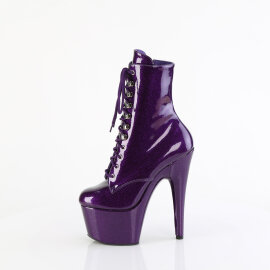 Pleaser ADORE-1020GP Platform Ankle Boots Patent Glitter Dark Purple EU-39 / US-9