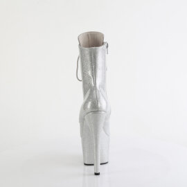 Pleaser ADORE-1020GP Platform Ankle Boots Patent Glitter Silver EU-35 / US-5