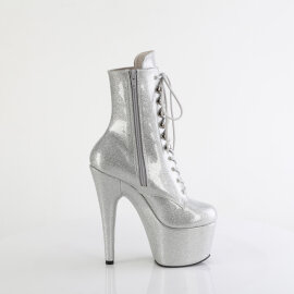 Pleaser ADORE-1020GP Platform Ankle Boots Patent Glitter Silver EU-35 / US-5