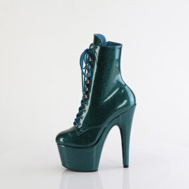 Pleaser ADORE-1020GP Platform Ankle Boots Patent Glitter Blue Green EU-43 / US-13