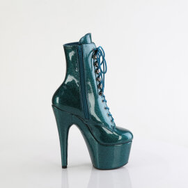 Pleaser ADORE-1020GP Platform Ankle Boots Patent Glitter Blue Green EU-43 / US-13