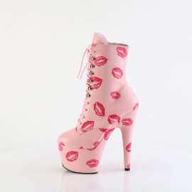 Pleaser ADORE-1020KISSES Platform Ankle Boots Faux Leather Pink EU-41 / US-11