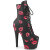 Pleaser ADORE-1020KISSES Platform Ankle Boots Faux Leather Black EU-37 / US-7