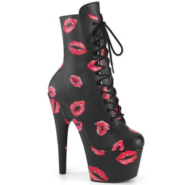 Pleaser ADORE-1020KISSES Platform Ankle Boots Faux...