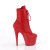 Pleaser ADORE-1020RM Platform Ankle Boots Faux Leather Rhinestones Mesh Red EU-37 / US-7