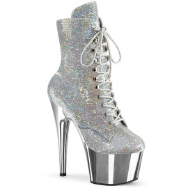 Pleaser ADORE-1020SQ-02 Platform Ankle Boots Chrome...