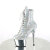 Pleaser ADORE-1020SQ-02 Platform Ankle Boots Chrome Hologram Sequins Silver EU-35 / US-5