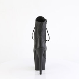 Pleaser ADORE-1021 Platform Ankle Boots Leather Black EU-42 / US-12
