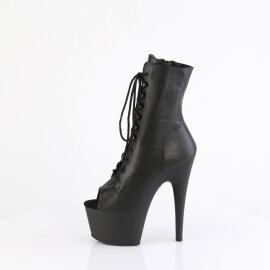 Pleaser ADORE-1021 Platform Ankle Boots Leather Black EU-44 / US-14