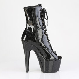 Pleaser ADORE-1021GP Platform Ankle Boots Patent Glitter Black EU-35 / US-5