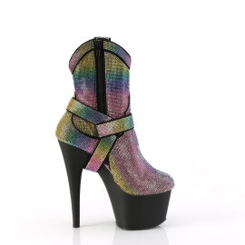 Pleaser ADORE-1029RS Platform Ankle Boots Rhinestones Multicolored EU-35 / US-5