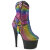 Pleaser ADORE-1029RS Platform Ankle Boots Rhinestones Multicolored EU-38 / US-8