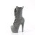 Pleaser ADORE-1040GR Platform Ankle Boots Chrome Hologram Sequins Silver EU-36 / US-6