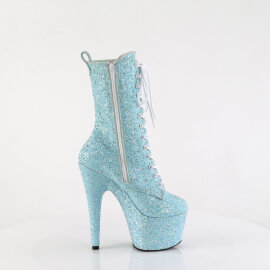 Pleaser ADORE-1040GR Platform Ankle Boots Glitter Rhinestones Blue EU-35 / US-5