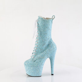 Pleaser ADORE-1040GR Platform Ankle Boots Glitter Rhinestones Blue EU-40 / US-10