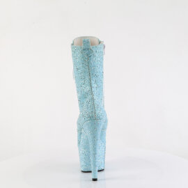Pleaser ADORE-1040GR Platform Ankle Boots Glitter Rhinestones Blue EU-40 / US-10