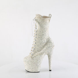 Pleaser ADORE-1040GR Platform Ankle Boots Glitter Rhinestones Beige EU-35 / US-5