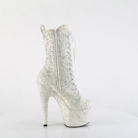 Pleaser ADORE-1040GR Platform Ankle Boots Glitter Rhinestones Beige EU-35 / US-5