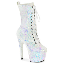 Pleaser ADORE-1040IG Platform Ankle Boots Glitter White...