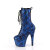 Pleaser ADORE-1040SPF Platform Ankle Boots Fabric Metallic Snake Print Blue EU-37 / US-7